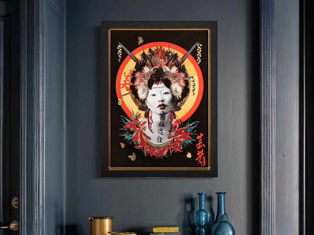 Louise Hutton - 'Inner City Geisha Of Kyoto' - Framed Original Artwork