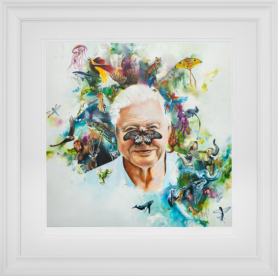 Katy Jade Dobson - 'David Attenborough' - Framed Limited Edition