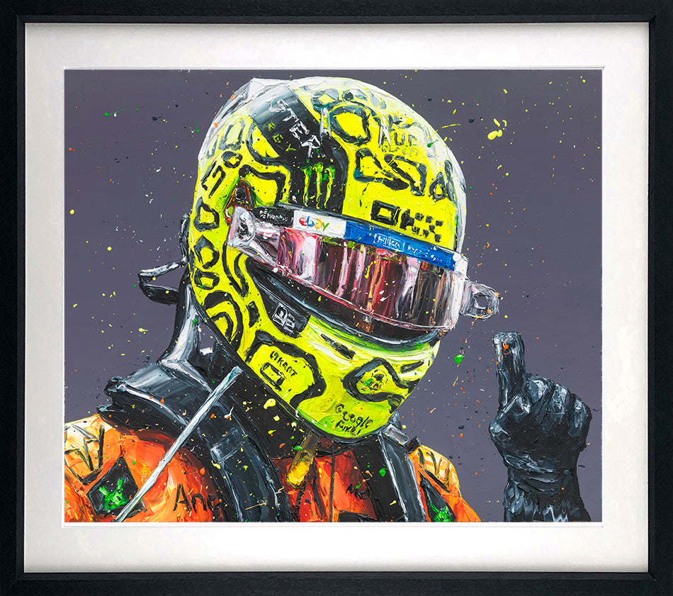 Paul Oz  'Lando First Win - Miami' - Framed Limited Edition (Print & Canvas)