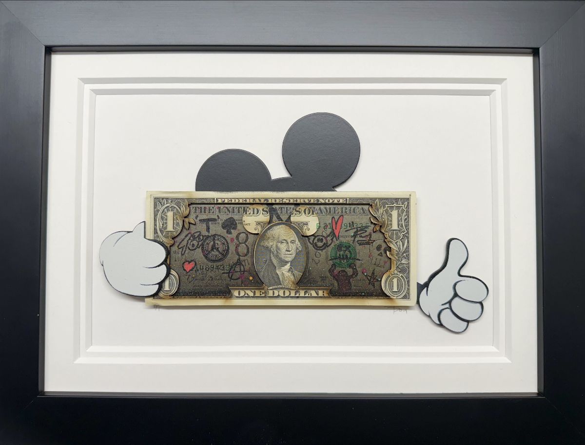 TBOY - 'Mickey Thumbs' -  - Currency Collection - Framed Original