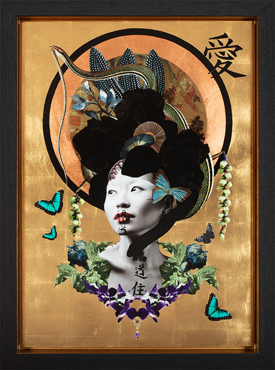 Louise Hutton - 'Inner City Geisha Love' - Framed Original Artwork