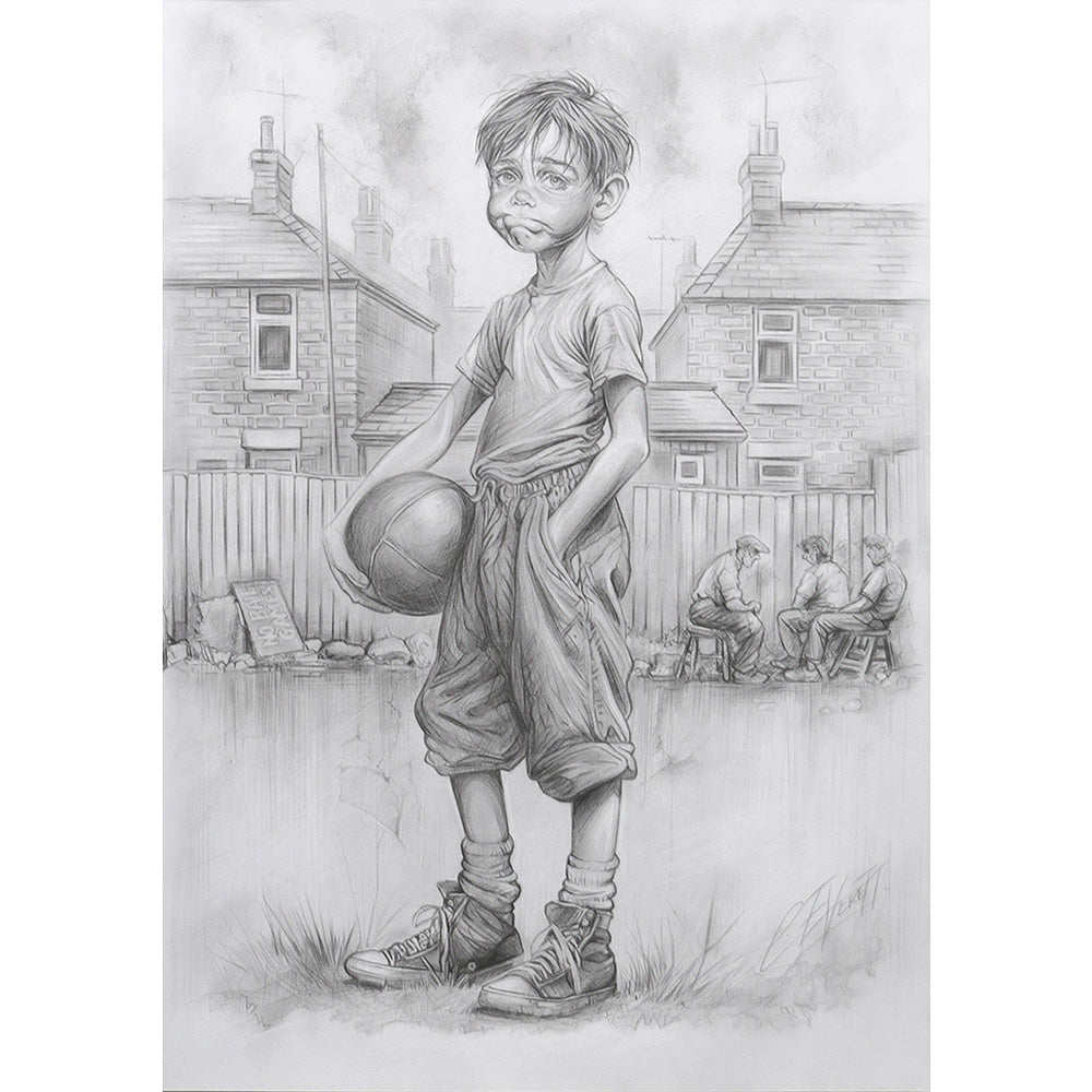 Craig Everett  - 'Ball Boy'- Framed Original Sketch