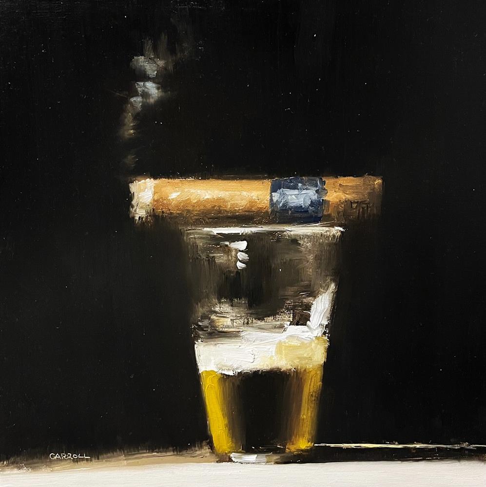 Neil Carroll - 'Beer With Cigar' - Framed Original Artwork