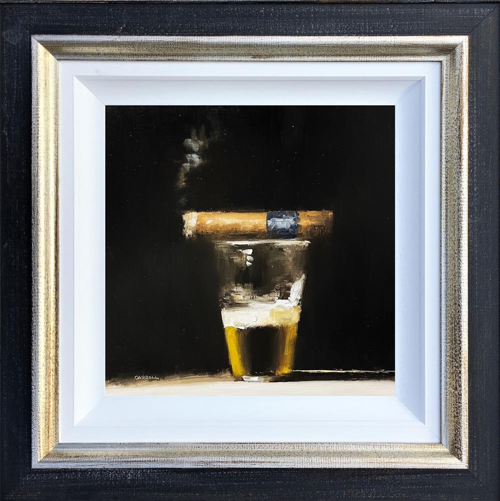 Neil Carroll - 'Beer With Cigar' - Framed Original Artwork