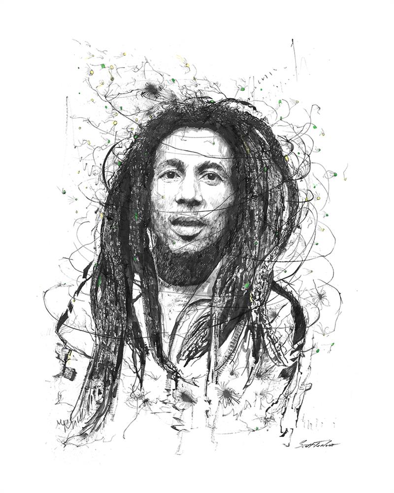 Scott Tetlow - 'Bob Marley - Miniature  -  Framed  Limited Edition