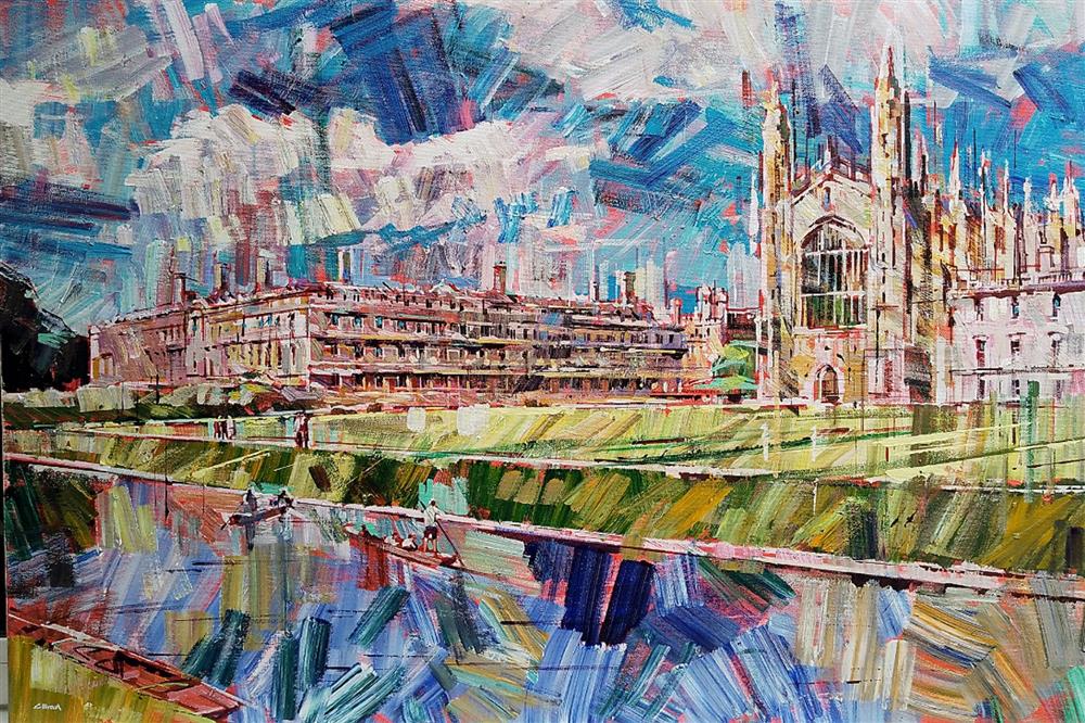 Colin Brown - 'Cambridge Punters' - Framed Original Art