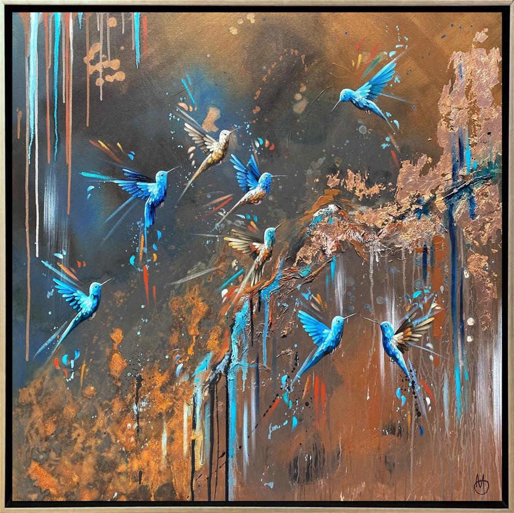 Mellisuga- 'Dancing Feathered Sapphires' - Framed Original Artwork