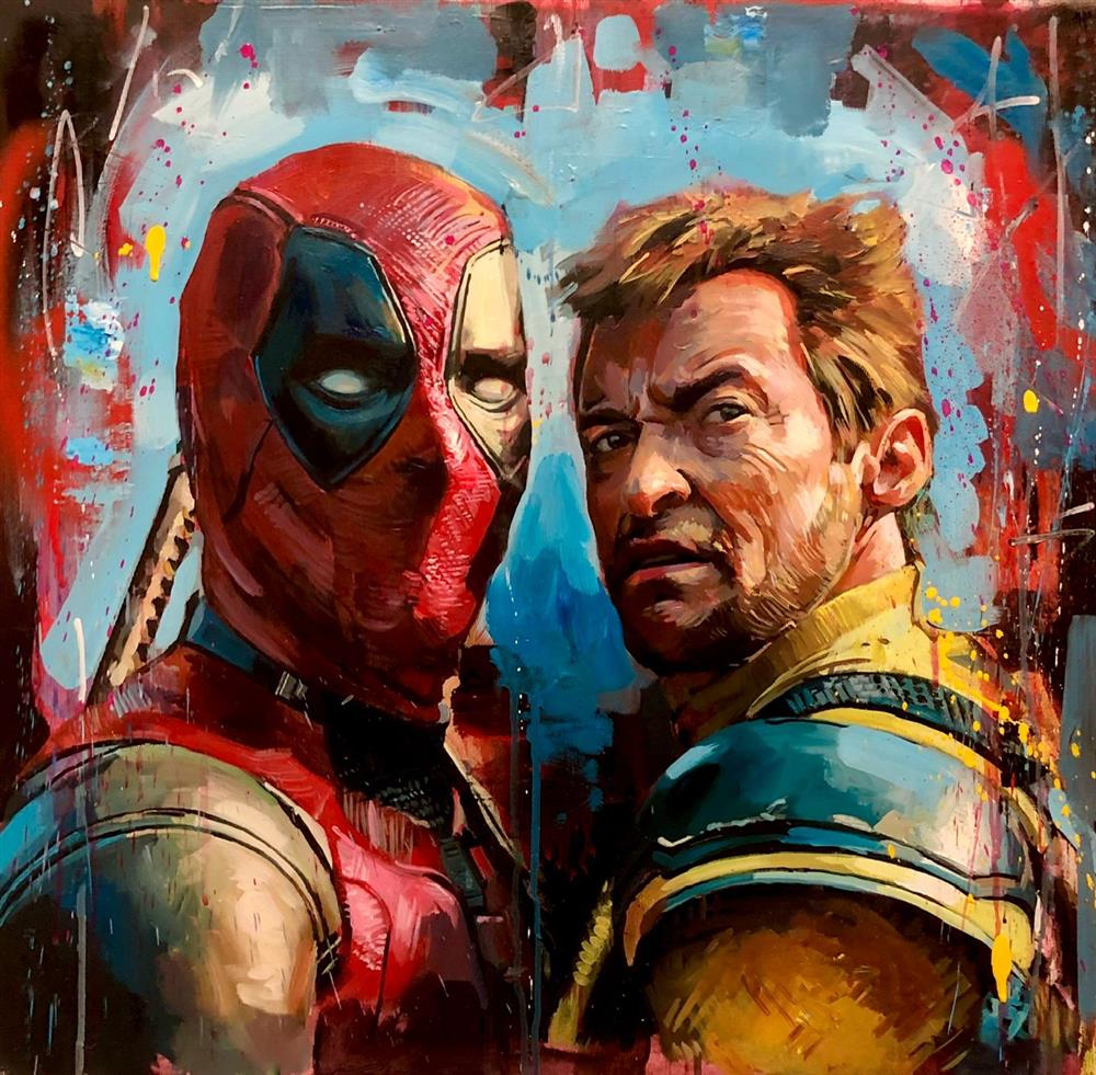 Zinsky - 'Deadpool Vs Wolverine' - Framed Original Artwork