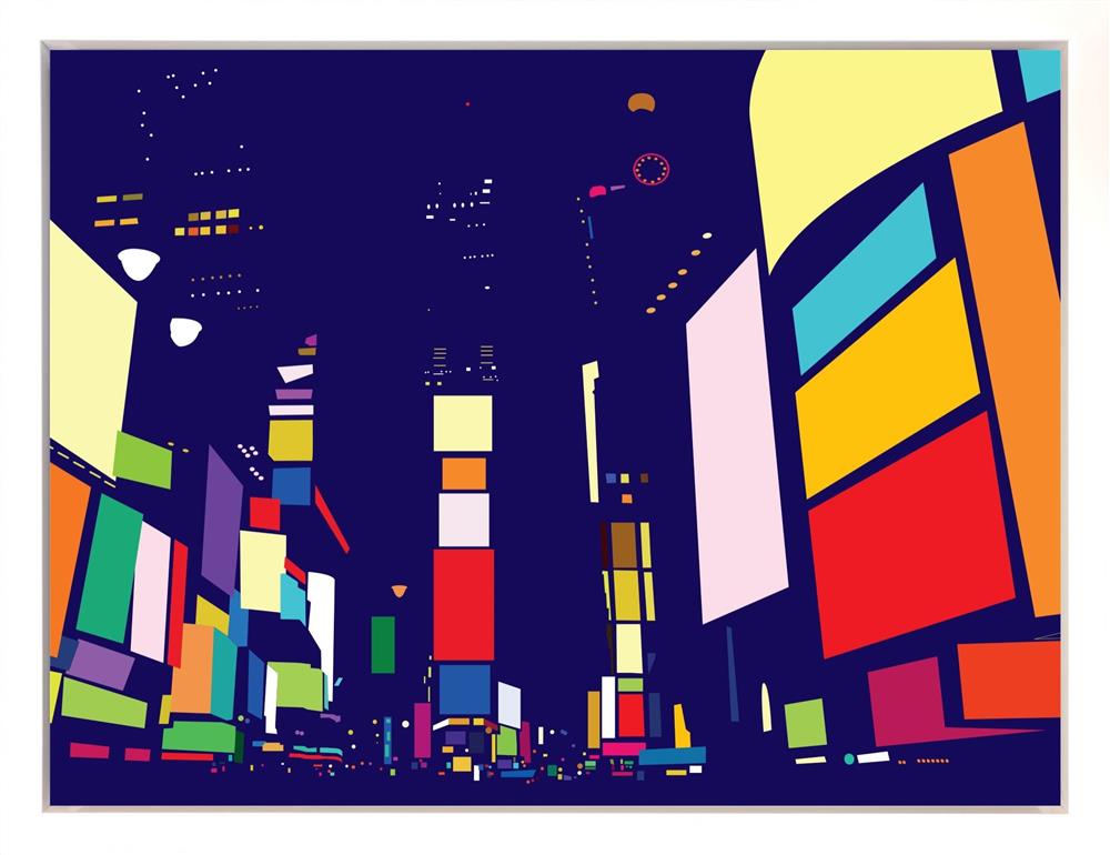 Oshe- 'Electric Dreams NYC' - Canvas Deluxe - Framed Limited Edition