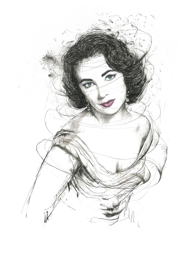 Scott Tetlow - 'Elizabeth Taylor' - Framed Original Art