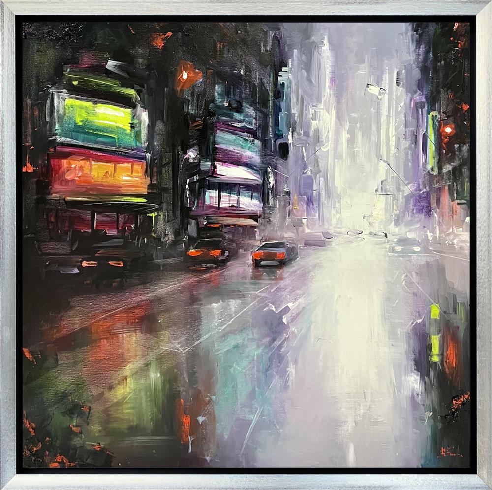 Bozhena Fuchs- 'Evening In The Big City' - Framed Original Artwork