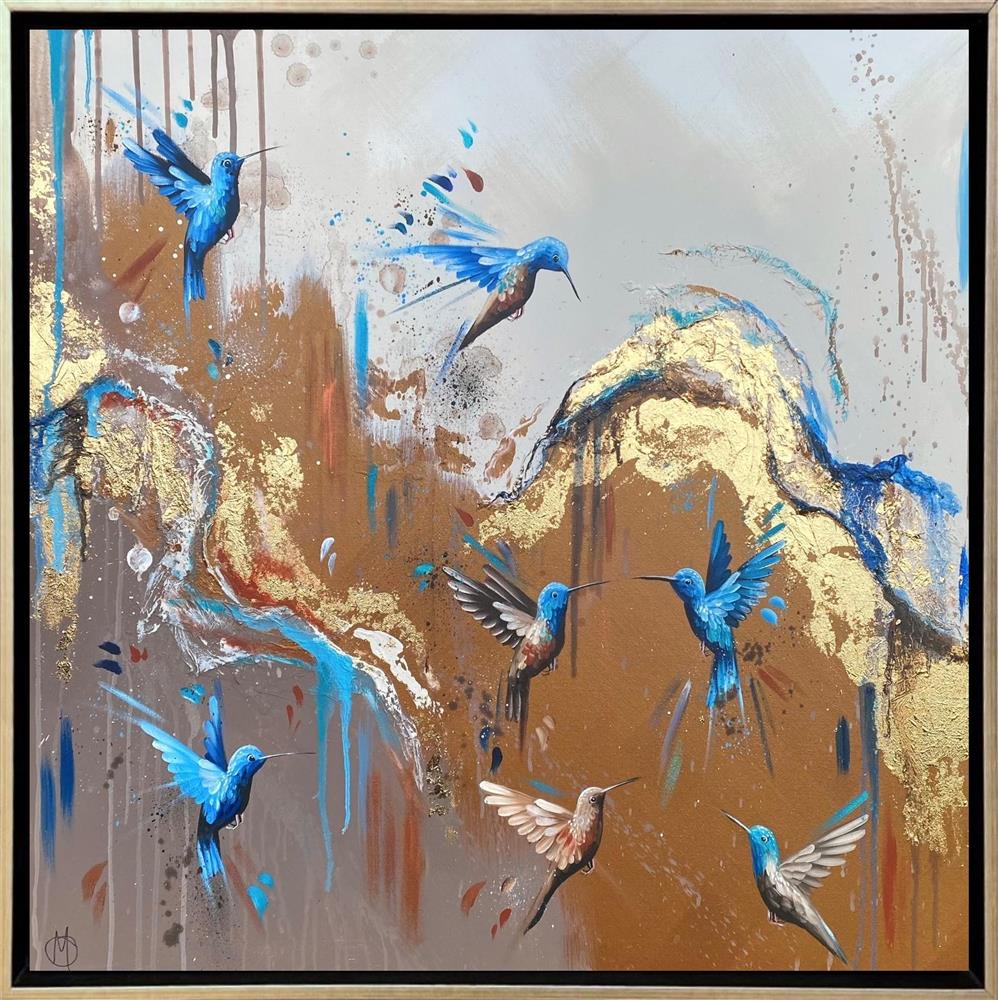 Mellisuga- 'Feathered Sapphires' - Framed Original Artwork