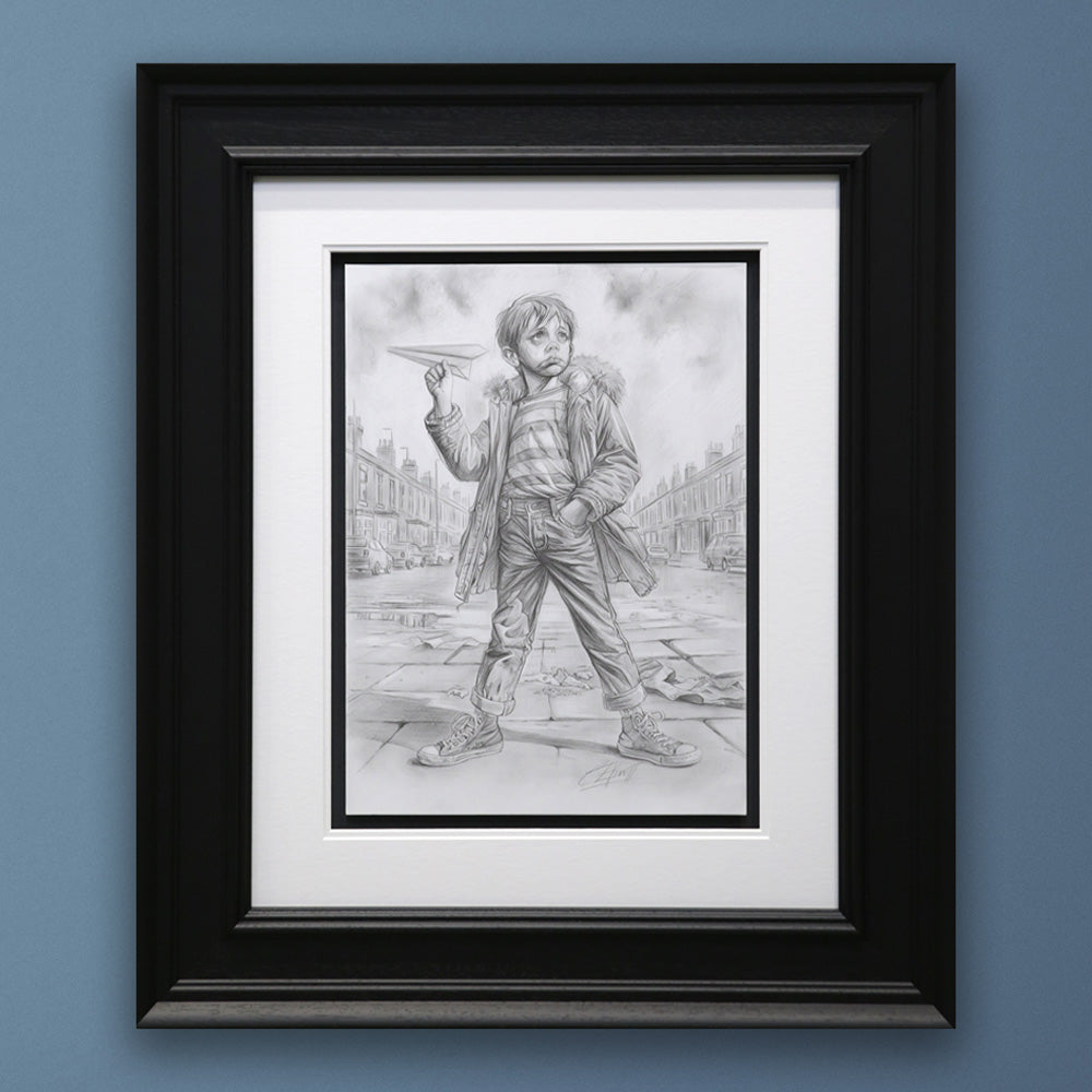 Craig Everett  - 'Fly Boy'- Framed Original Sketch