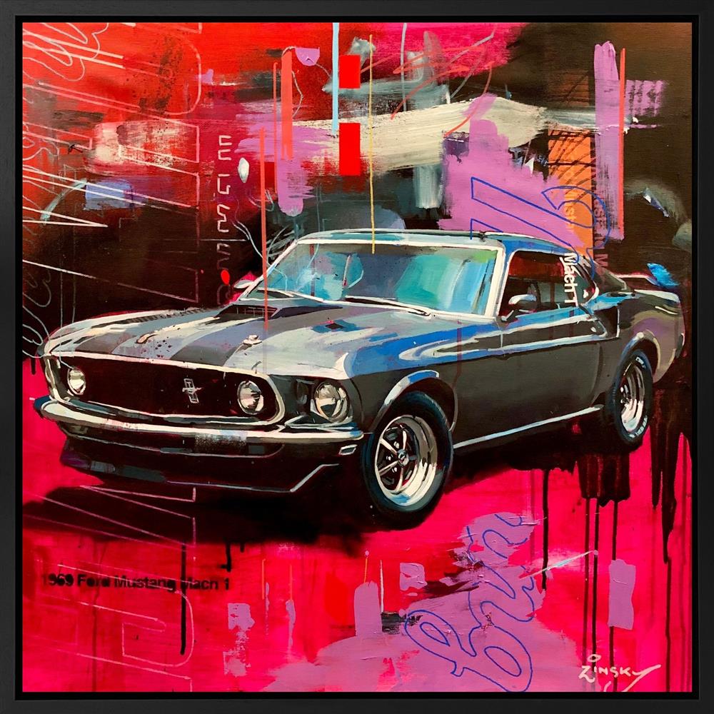 Zinsky - 'Ford Mustang Mach 1' - Framed Original Artwork