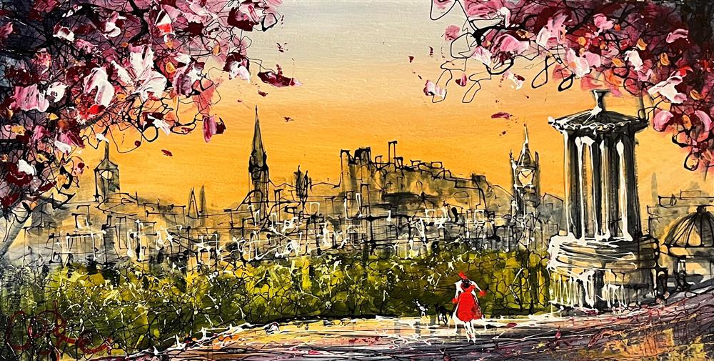 Nigel Cooke - 'Golden Glow Over Edinburgh '  - Framed Original Artwork