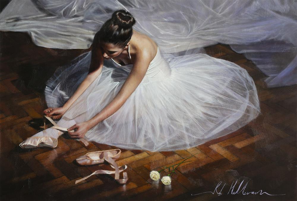 Rob Hefferan - 'Graceful Repose - White Flower Series' - Framed Original Artwork