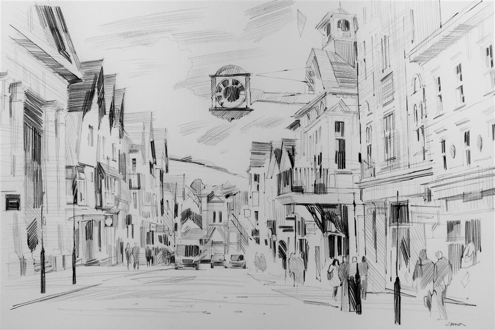 Colin Brown - 'Guildford Town - Sketch' - Framed Original Art