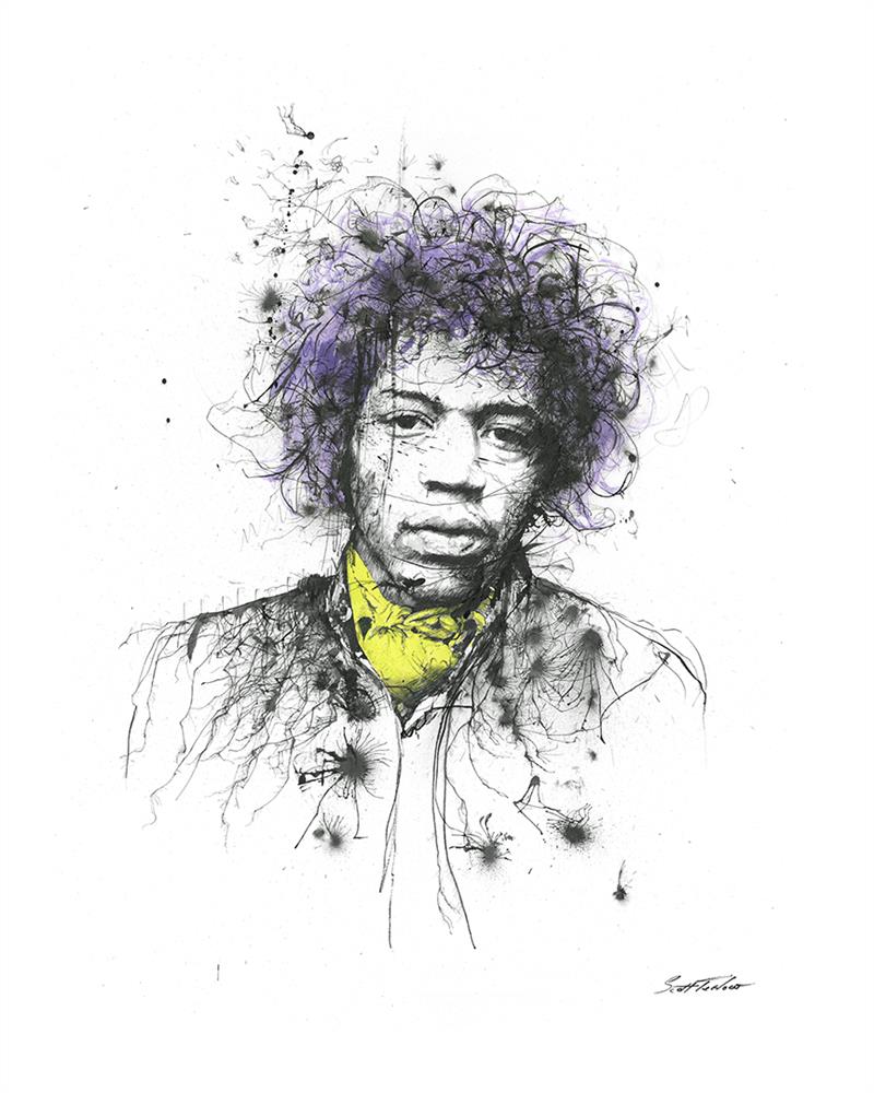 Scott Tetlow - 'Hendrix - Miniature  -  Framed  Limited Edition