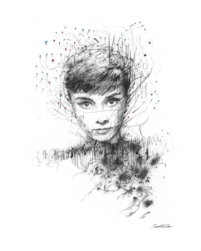 Scott Tetlow - 'Hepburn - Miniature' - Framed Limited Edition Print