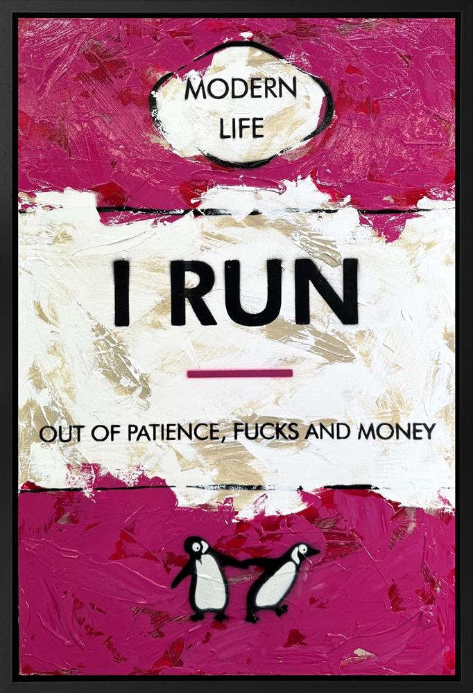 Hue Folk - 'I Run ' - Framed Original Art