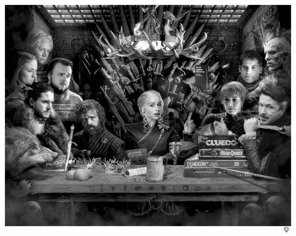 JJ ADAMS -  STOCK CLEARANCE -  'Board Game Of Thrones - B/W ' -  Limited Edition Print