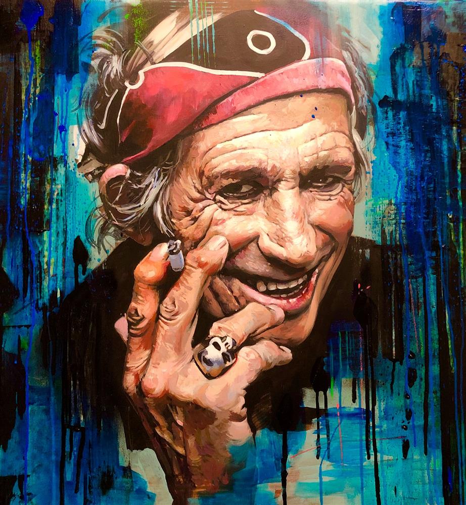 Zinsky - 'Keith Richards' - Framed Original Artwork