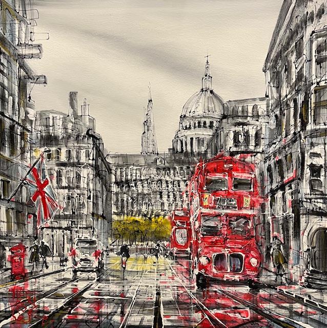 Nigel Cooke -  'Life In London' - Framed Original Artwork