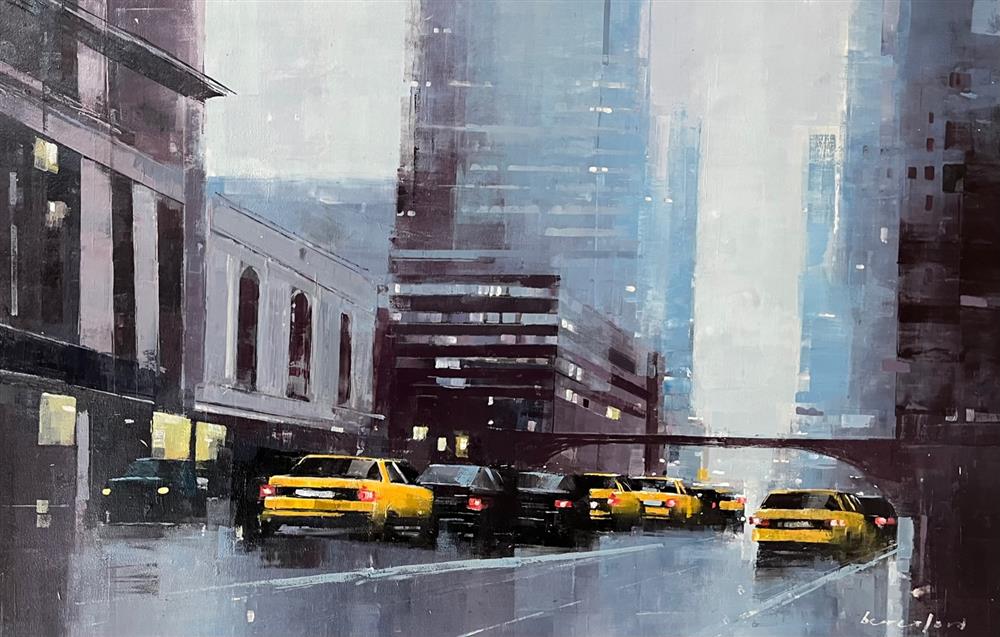 Mark Beresford - 'NYC Traffic' - Framed Original Artwork