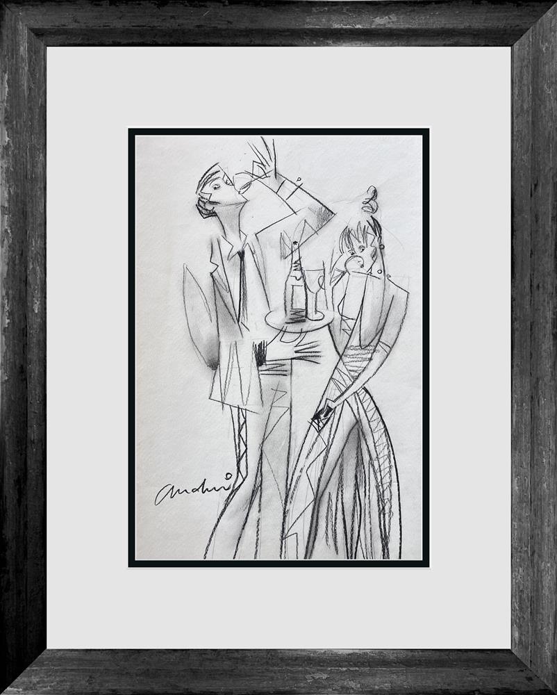 Andrei Protsouk - 'Champagne Waiter' - Framed Original Art