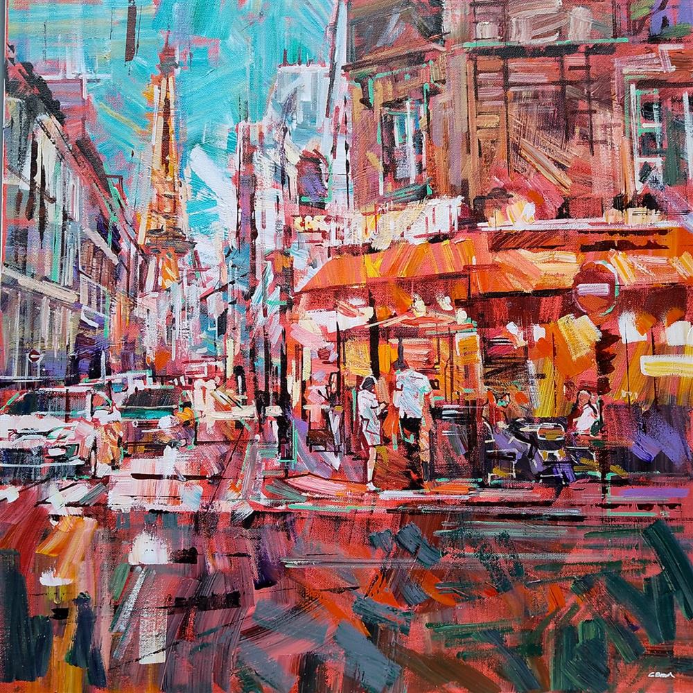 Colin Brown - 'Paris Street Cafe' - Framed Original Art