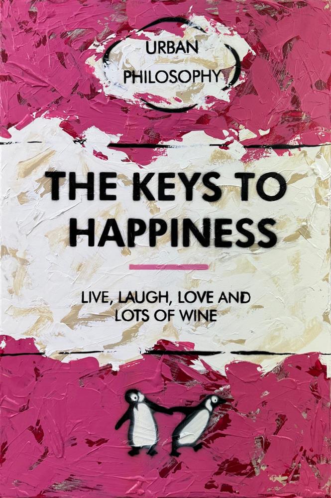 Hue Folk - 'The Key To Happiness' - Framed Original Art