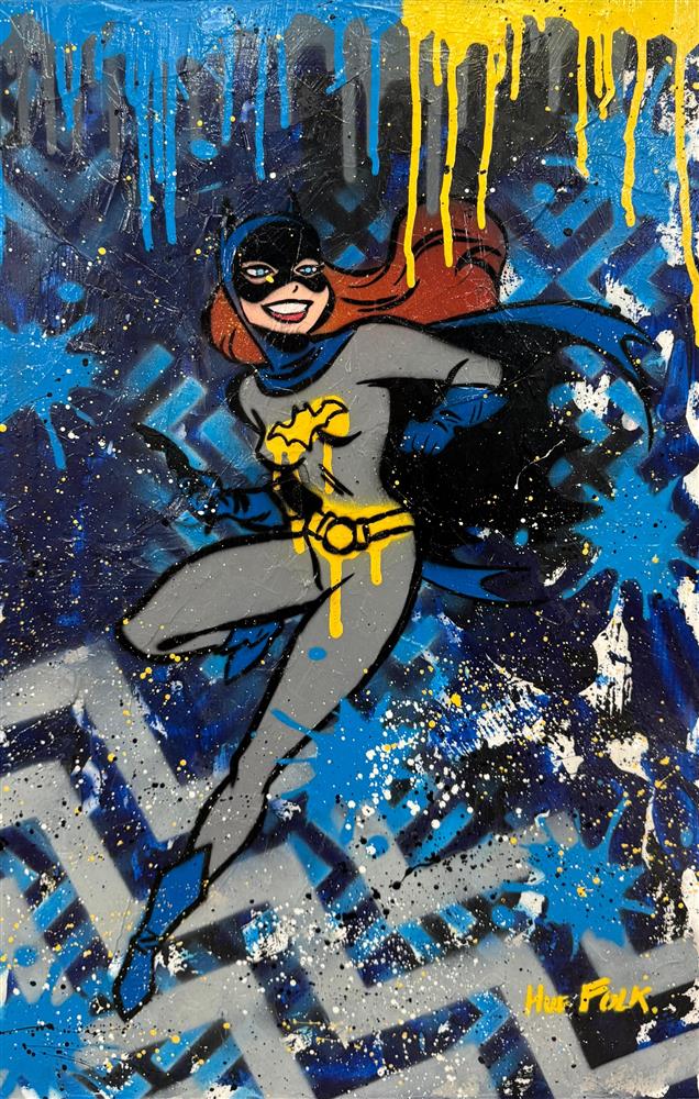 Hue Folk - 'Bat Girl' - Framed Original Art