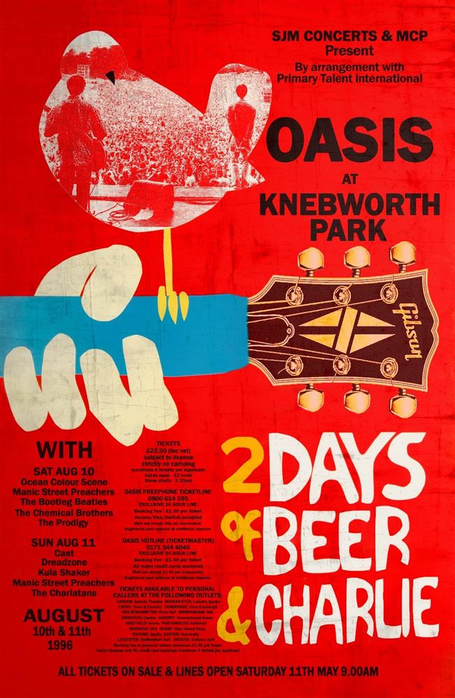 Linda Charles - 'Oasis Knebworth Park, August 1996' - Framed Original Artwork