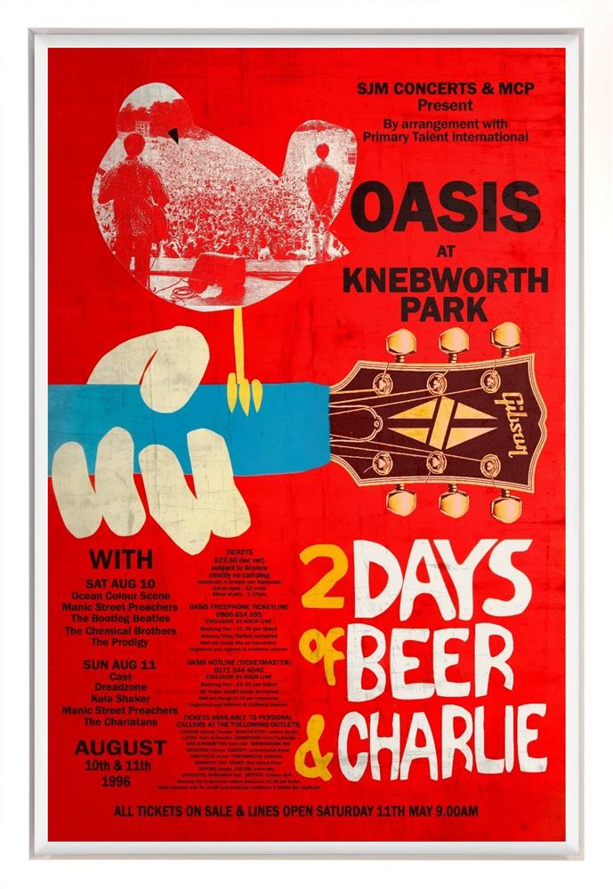 Linda Charles - 'Oasis Knebworth Park, August 1996' - Framed Original Artwork