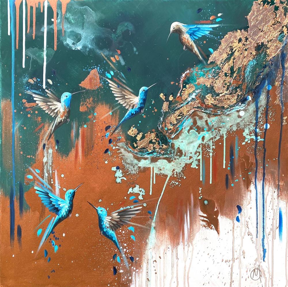 Mellisuga- 'Emerald Feathers' - Framed Original Artwork
