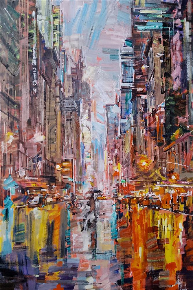 Colin Brown - 'New York Showers' - Framed Original Art