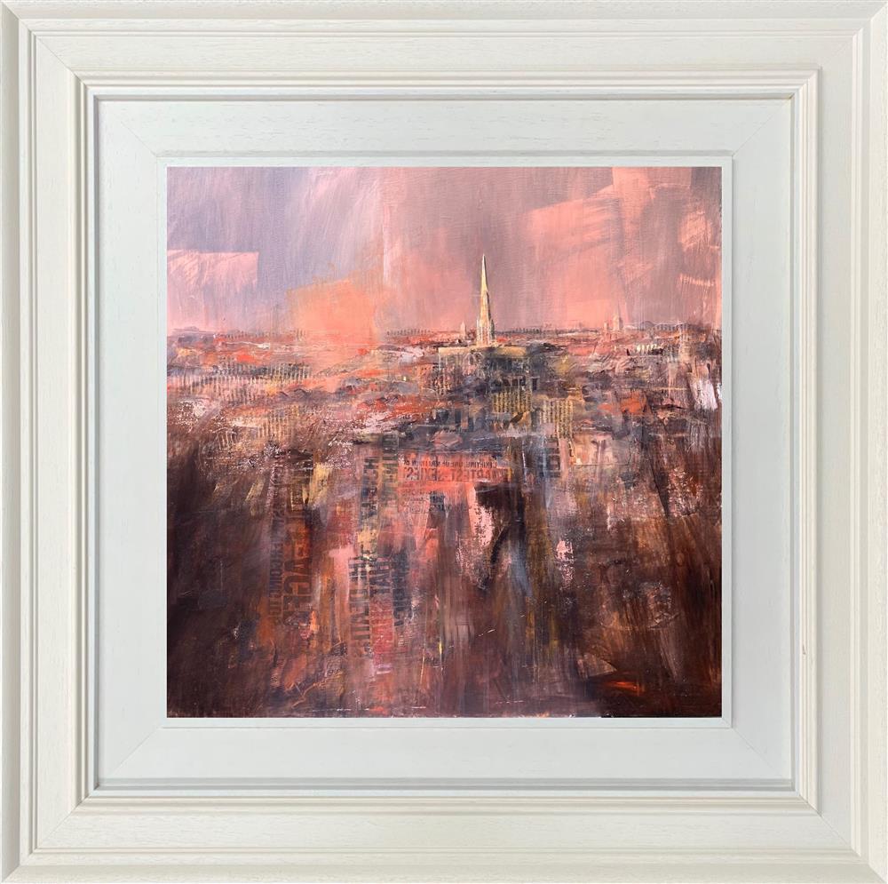 Ed Robinson - 'Norwich Cathedral From Mousehold'  - Framed Original Artwork