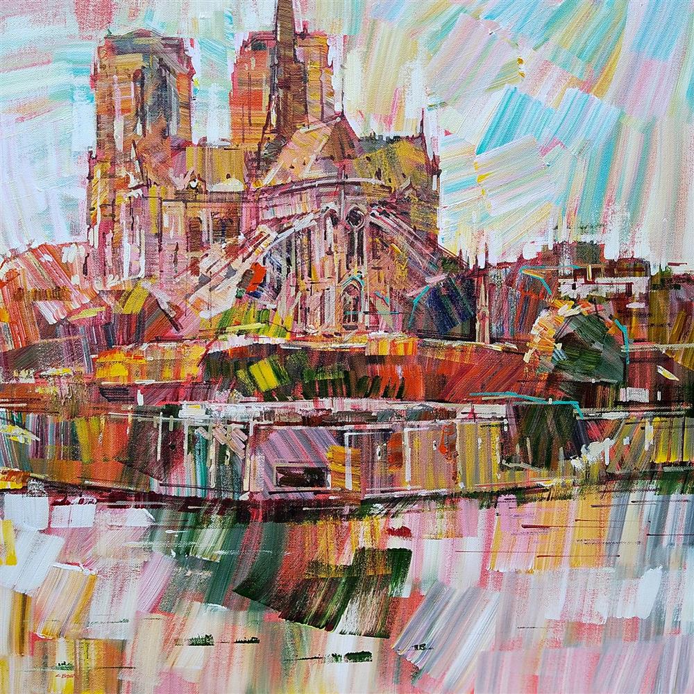 Colin Brown - 'Notre Dame Reflections' - Framed Original Art