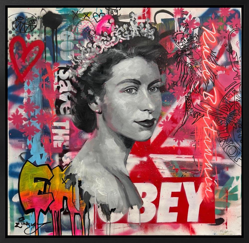 Zinsky - 'Obey Her Majesty' - Framed Original Artwork