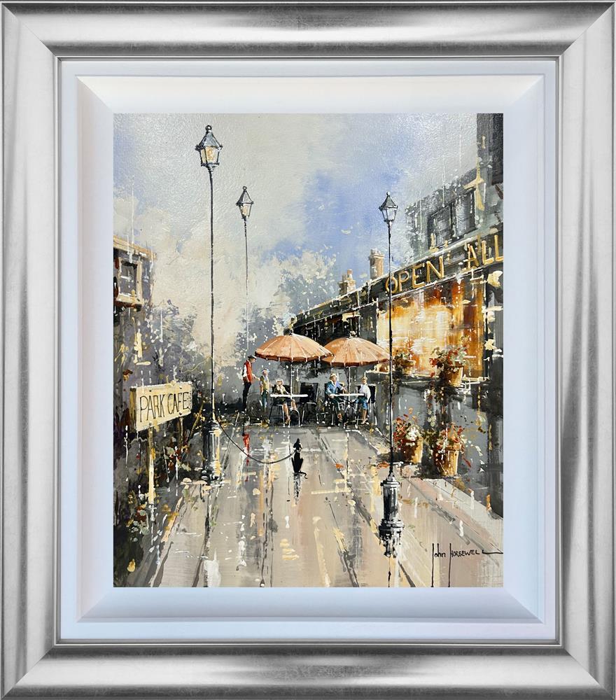 John Horsewell - 'Park Cafe - Deluxe' - Framed Original Artwork