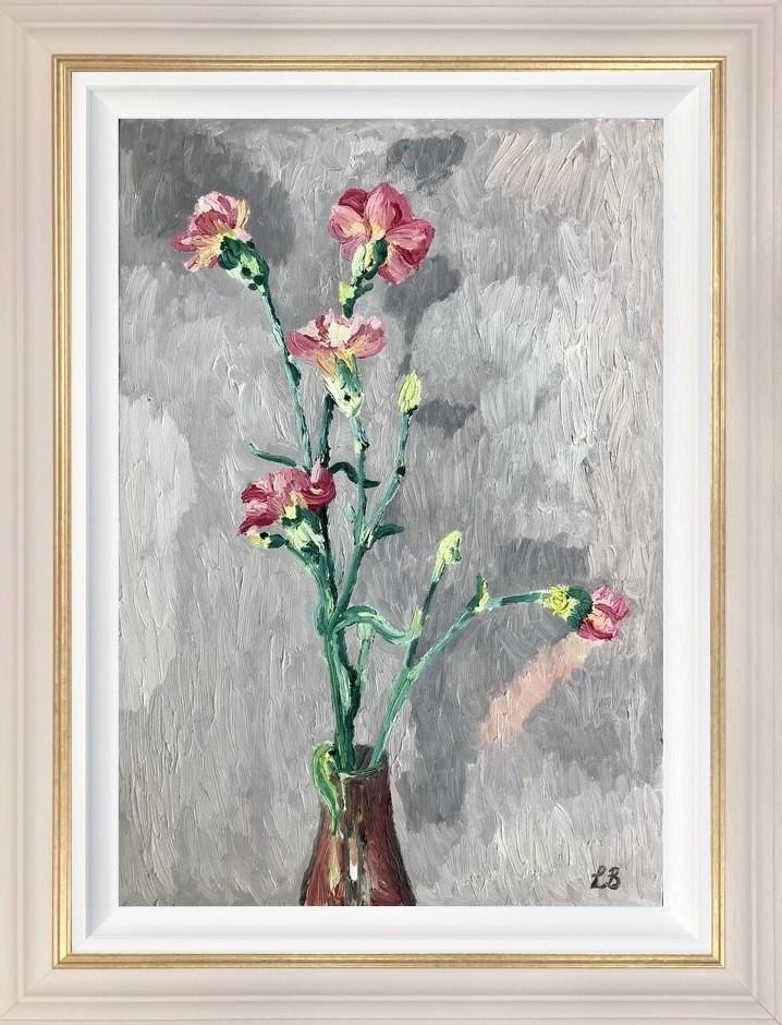 Leila Barton - 'Pink Carnations' - Framed Original Artwork