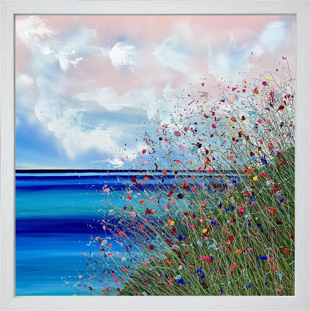 Lisa Pang - 'Pinky Sky, Turquoise Sea' - Framed Original Artwork