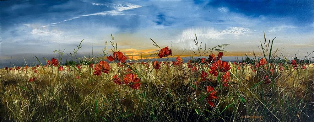 Kimberley Harris - 'Poppies In The Golden Light' - Framed Original Art