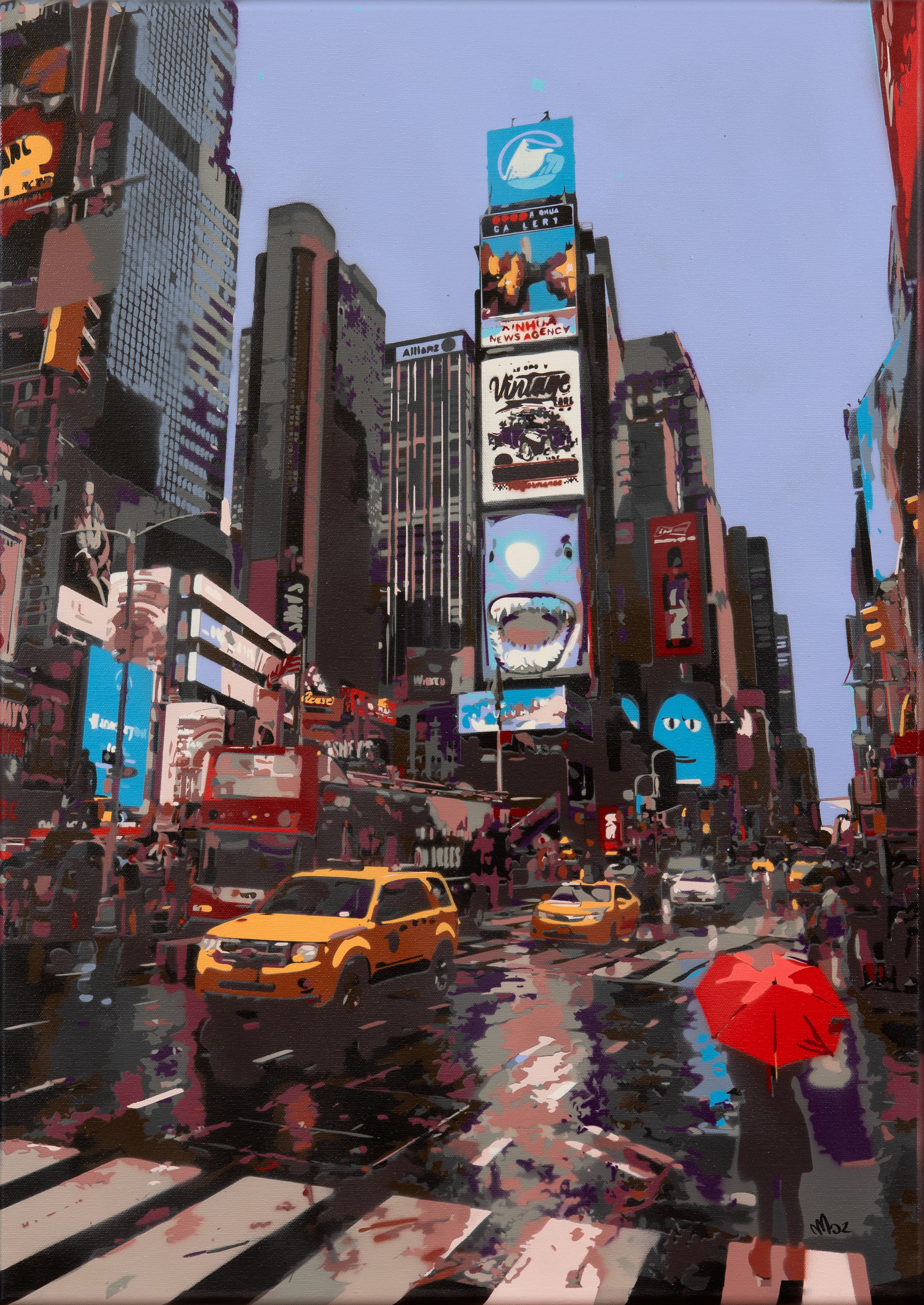 Marco Barberio - 'Rainy Evening In Times Square' - Original Art