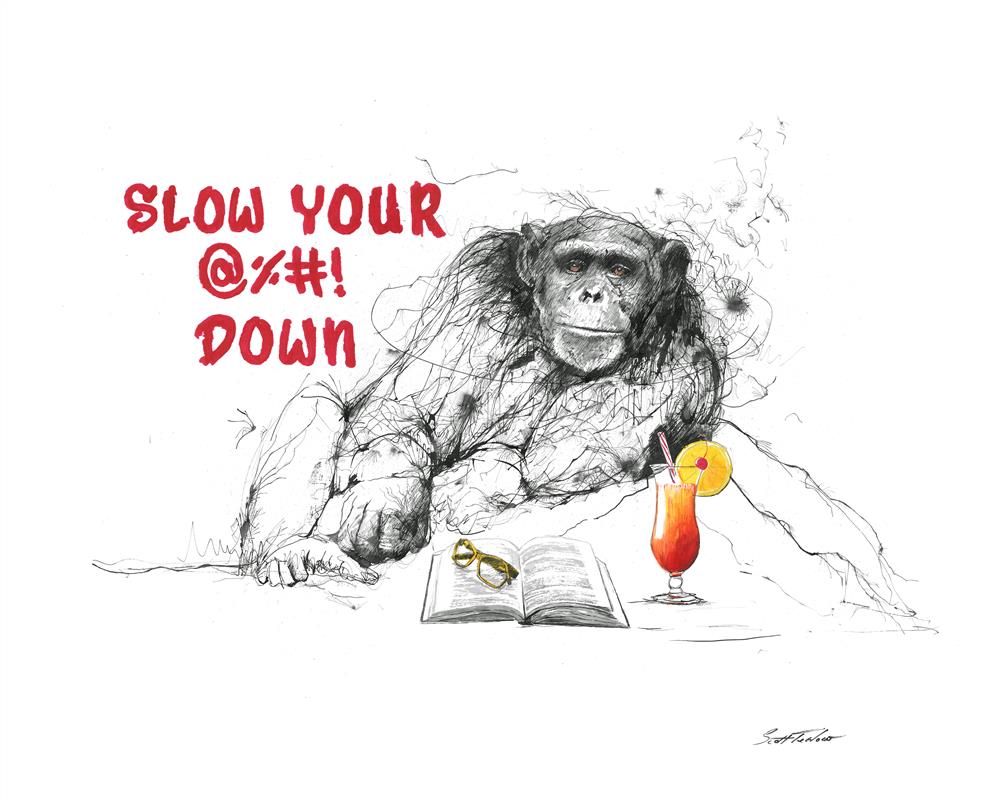 Scott Tetlow - 'Slow Your @%_!' - Miniature - Framed Limited Edition Print