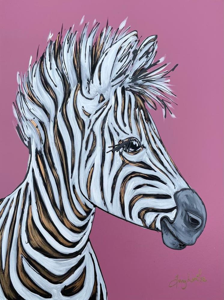 Amy Louise - 'Striped Sensation' - Framed Original Art