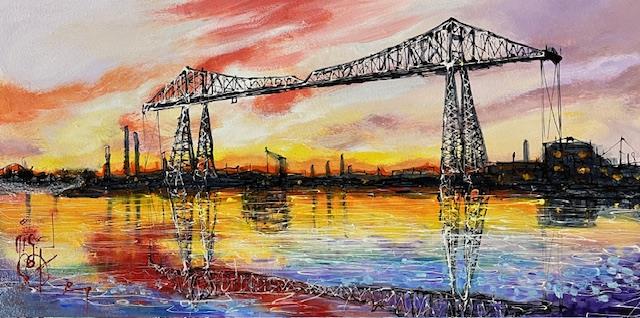 Nigel Cooke - 'Sunset Over The Crossing' - Framed Original Artwork