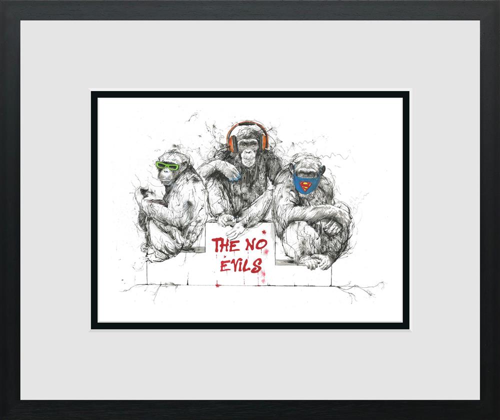 Scott Tetlow - 'The No Evils - Miniature' - Framed Limited Edition Print