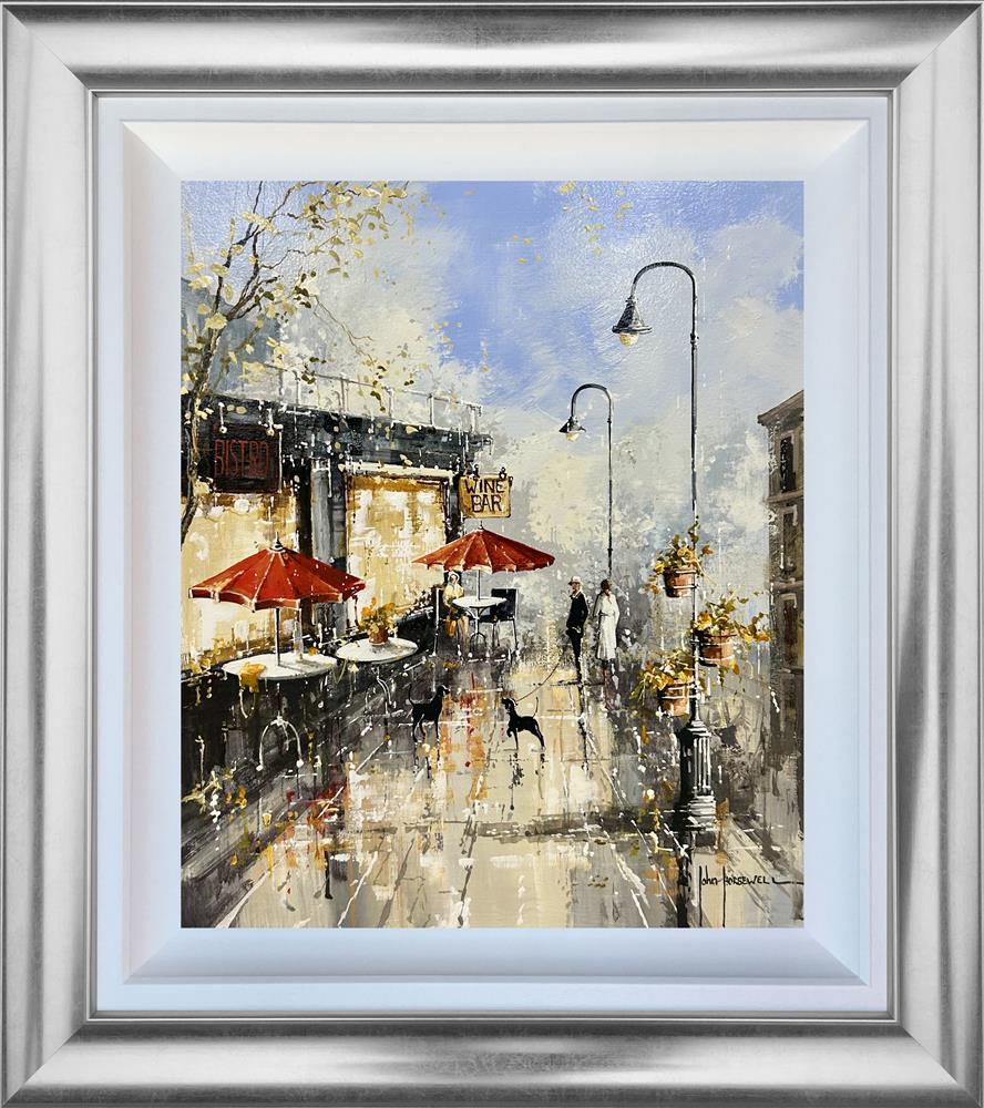 John Horsewell - 'The Perfect Coffee Spot - Deluxe' - Framed Original Artwork