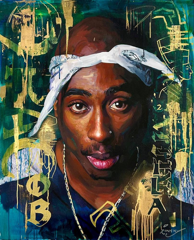 Zinsky - 'Tupac' - Framed Original Artwork